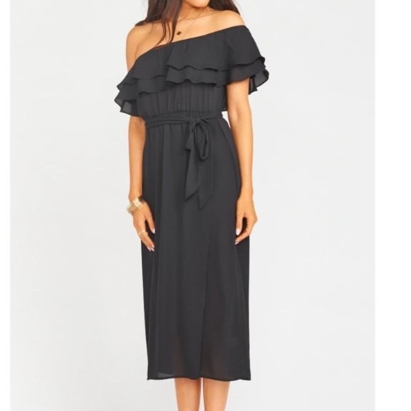 Show Me Your MuMu Black Off-Shoulder Midi Dress - Picture 3 of 7